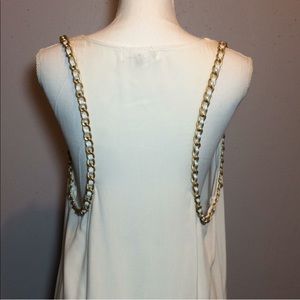 Imaginary Voyage Gold Chain White Racerback Top